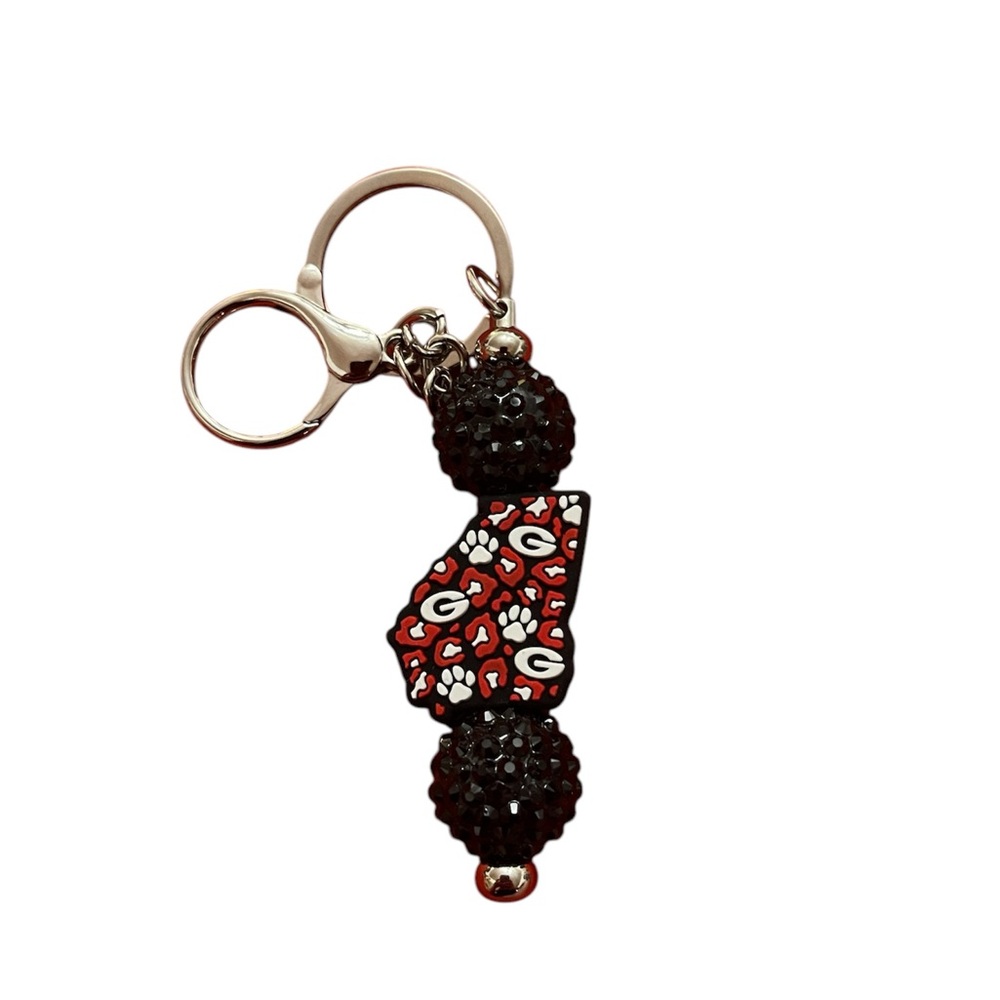 Stylish Red and Black Georgia Bulldog Keychain